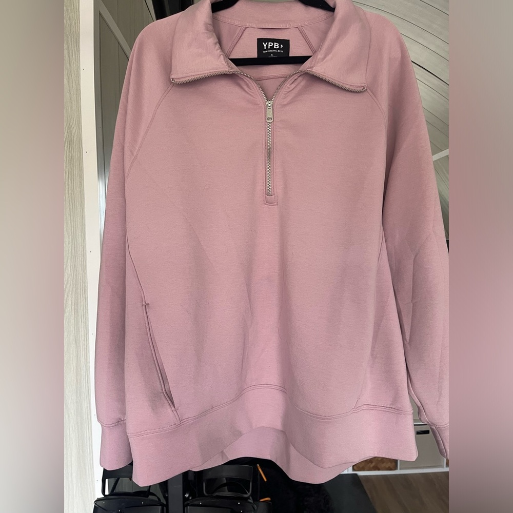 Abercrombie YPB Pink Half-Zip jacket